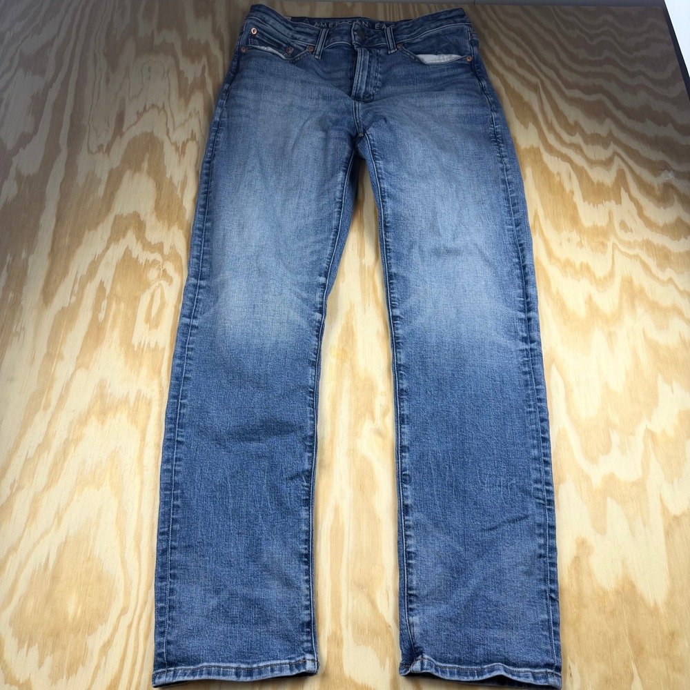 American Eagle Athletic Straight Jeans Mens 30x34 Medium Wash Blue Denim